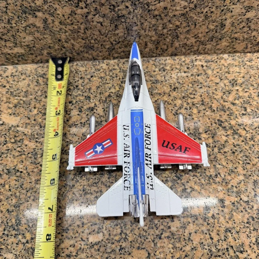 VTG 2003 Toysmith F-16 U.S. Air Force Fighter Jet Airplane Pull Back&Go Toy 1:72
